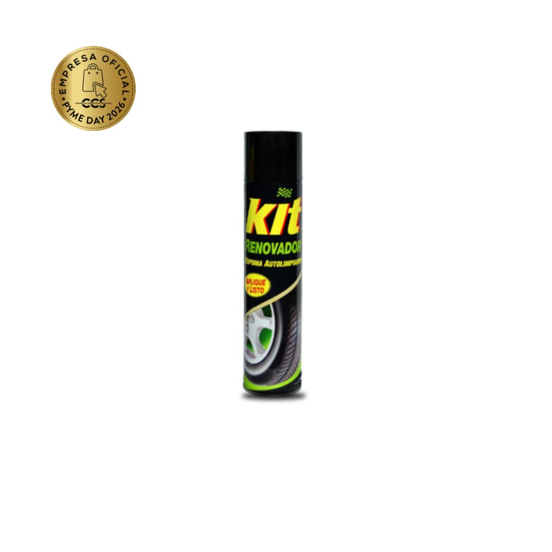 kit renovador de goma Aerosol 360cc para autos